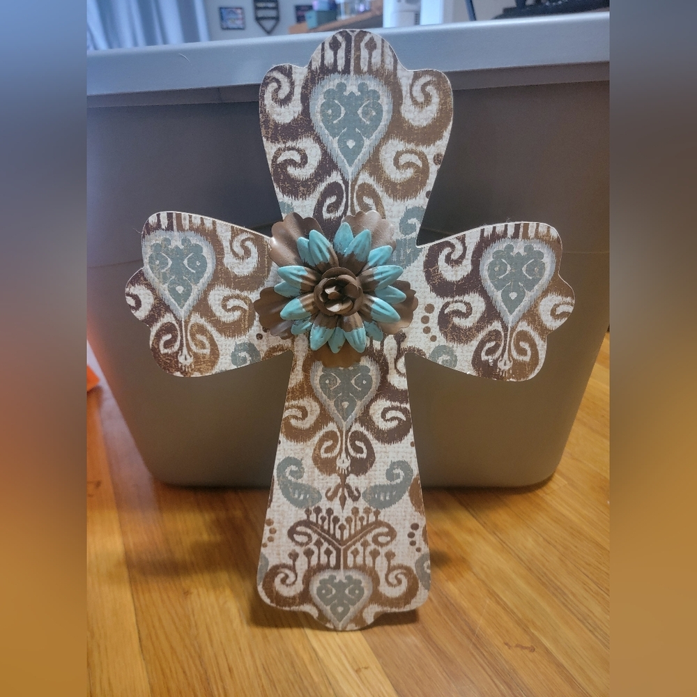 Decorative Cross with Floral Accent